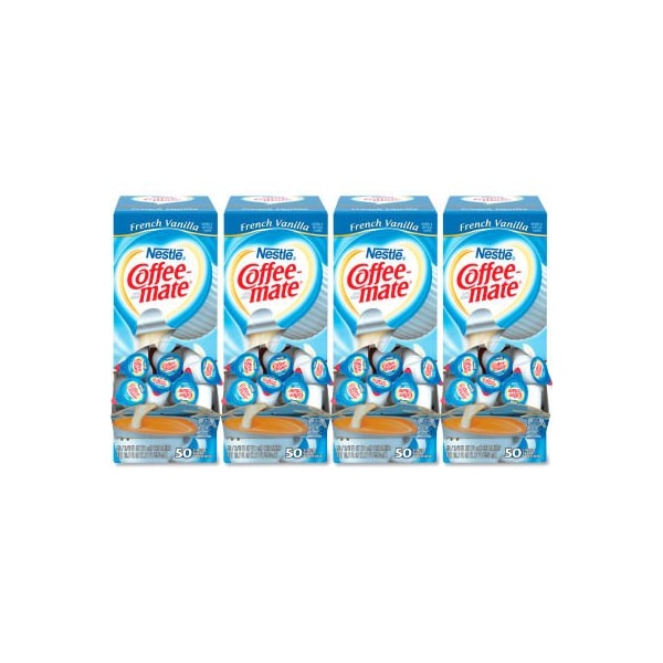 Nestle Coffee mate Liquid Coffee Creamer, French Vanilla, 0.38 oz Mini Cups, 200/Carton NES 35170 - main